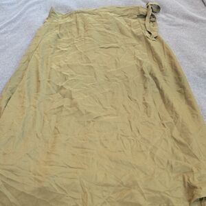 Tribe Alive Olive Wrap Maxi Skirt